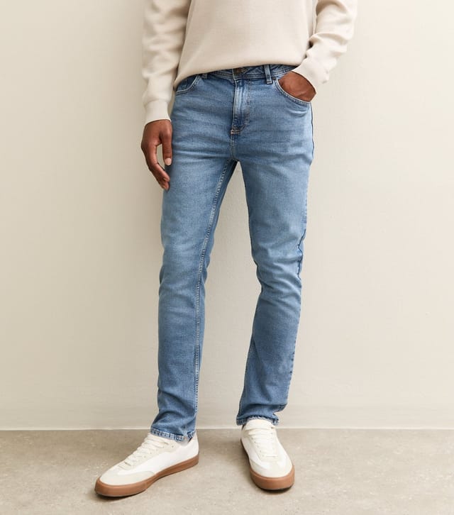 New Look Men's Mid Blue Slim Fit Stretch Jeans New Look - 2