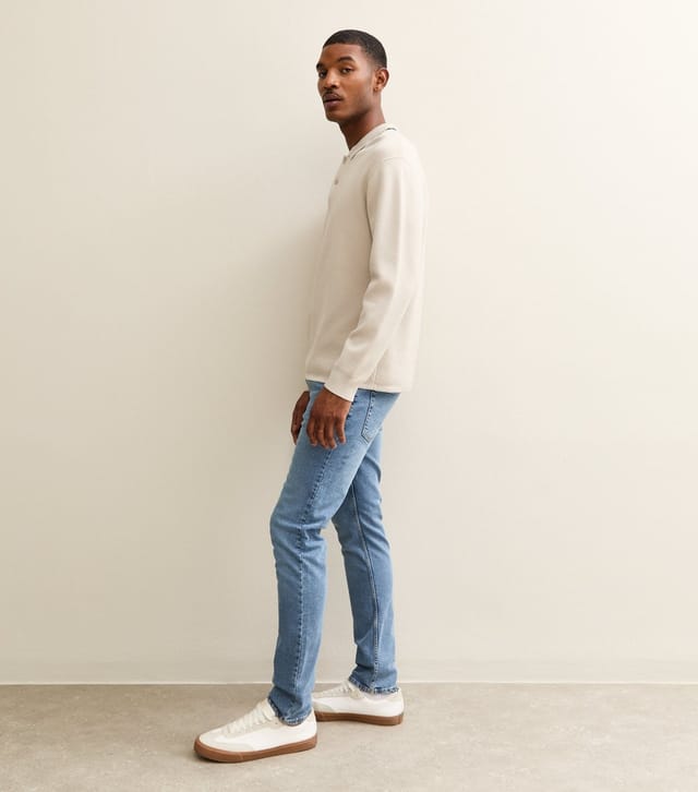 New Look Men's Mid Blue Slim Fit Stretch Jeans New Look - 3