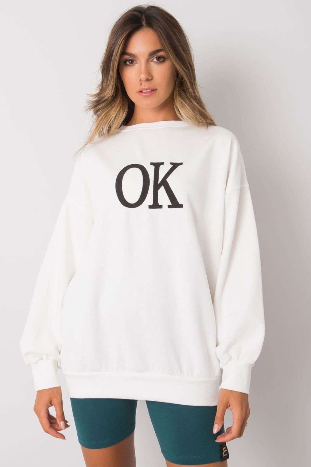 Love Lace Love Lace Women's Ecru Sweatshirt With Statement Inscription