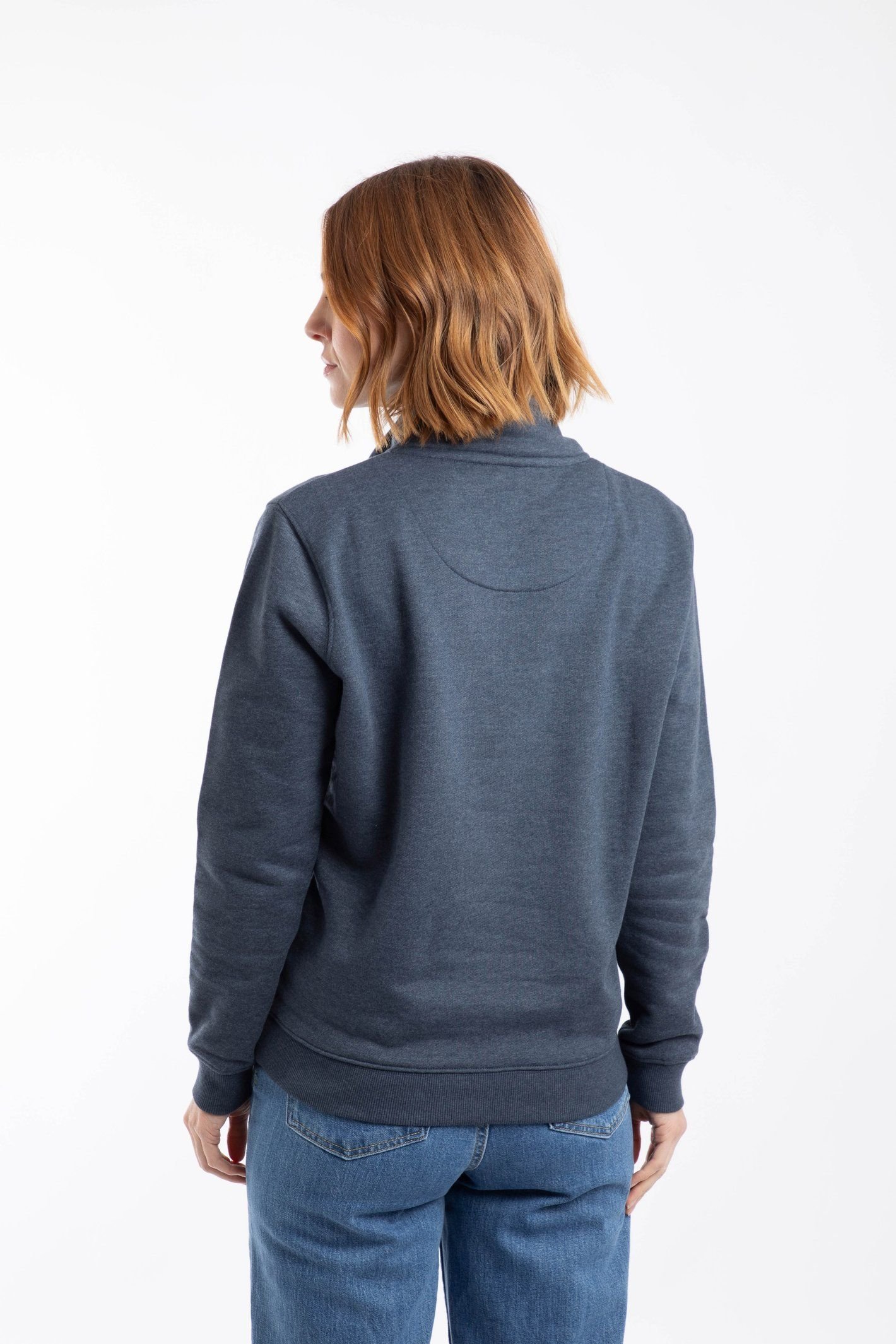 Weird Fish Weird Fish Women's Avery 1/4 Zip Sweatshirt in Navy - 3