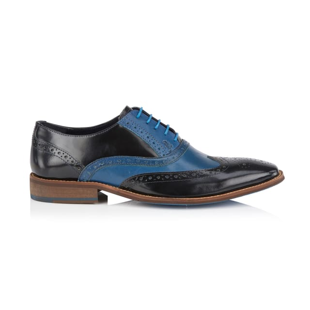 Amen Shoes Amen Shoes Men's Derry Leather Brogue Shoes in Navy - 2