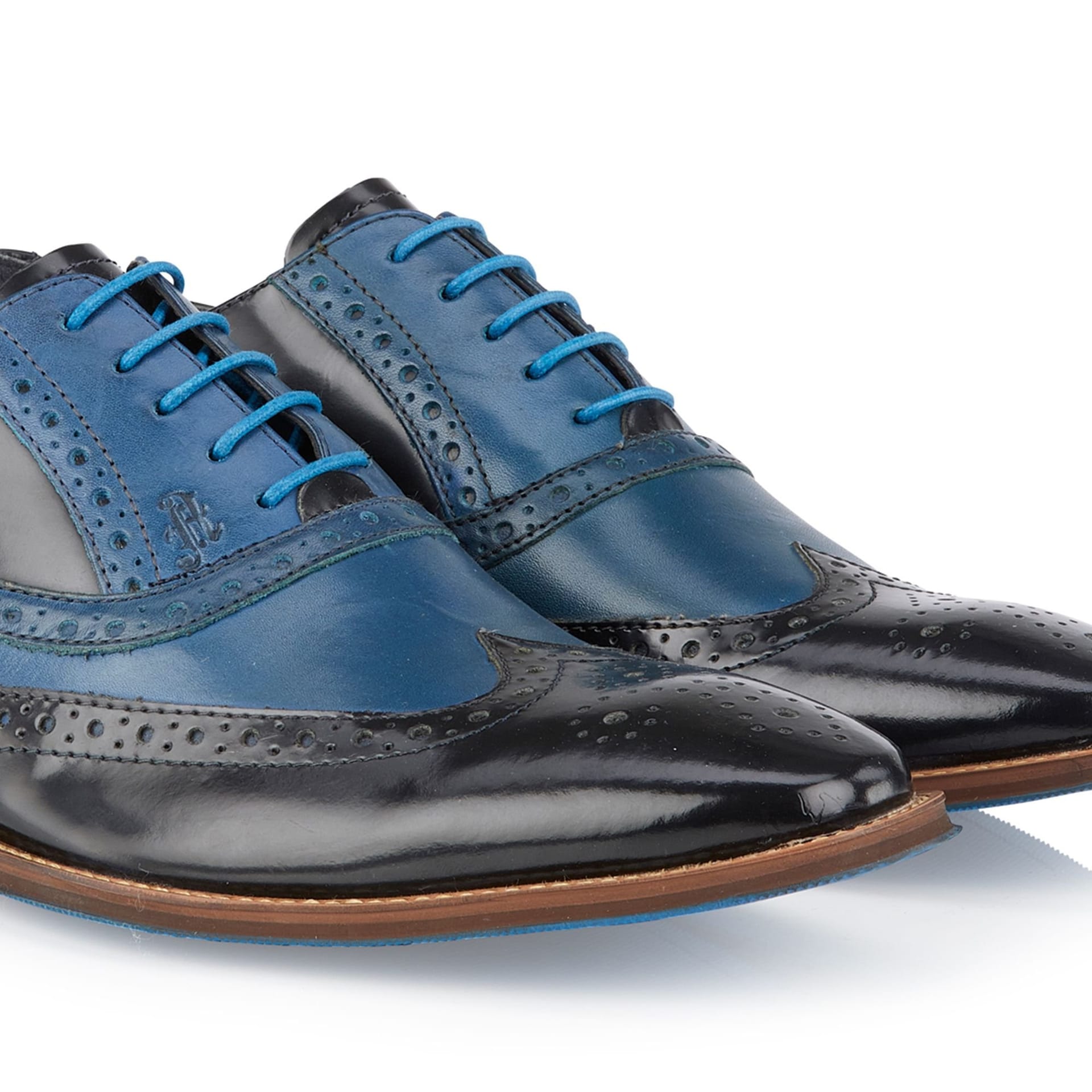 Amen Shoes Amen Shoes Men's Derry Leather Brogue Shoes in Navy - 4