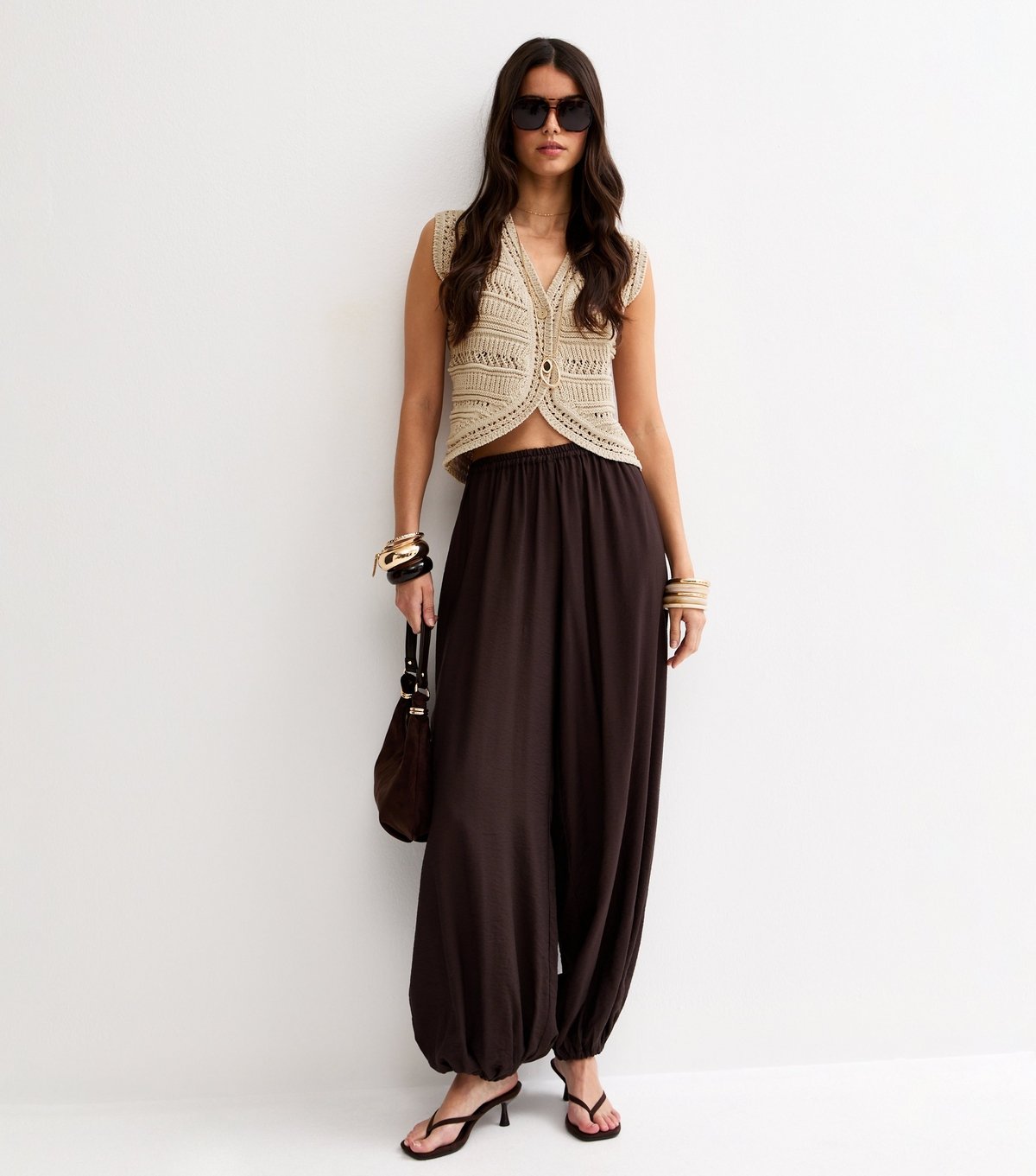 New Look Women's Oatmeal Knit Lader Stitch Waistcoat New Look - 2