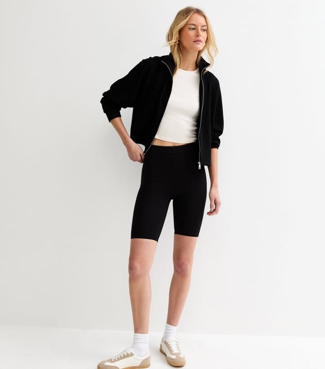 New Look Women's Tall Pack Of 2 Black Stretch Cotton Cycling Shorts New Look - 2