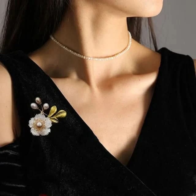 Angel Barocco Angel Barocco Women's Freshwater Pearl Floral Brooch - 3
