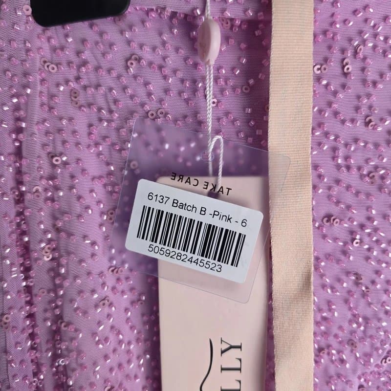 Oh Polly Oh Polly Pink Sequin Embellished Mini Skirt Zip Back Size 6