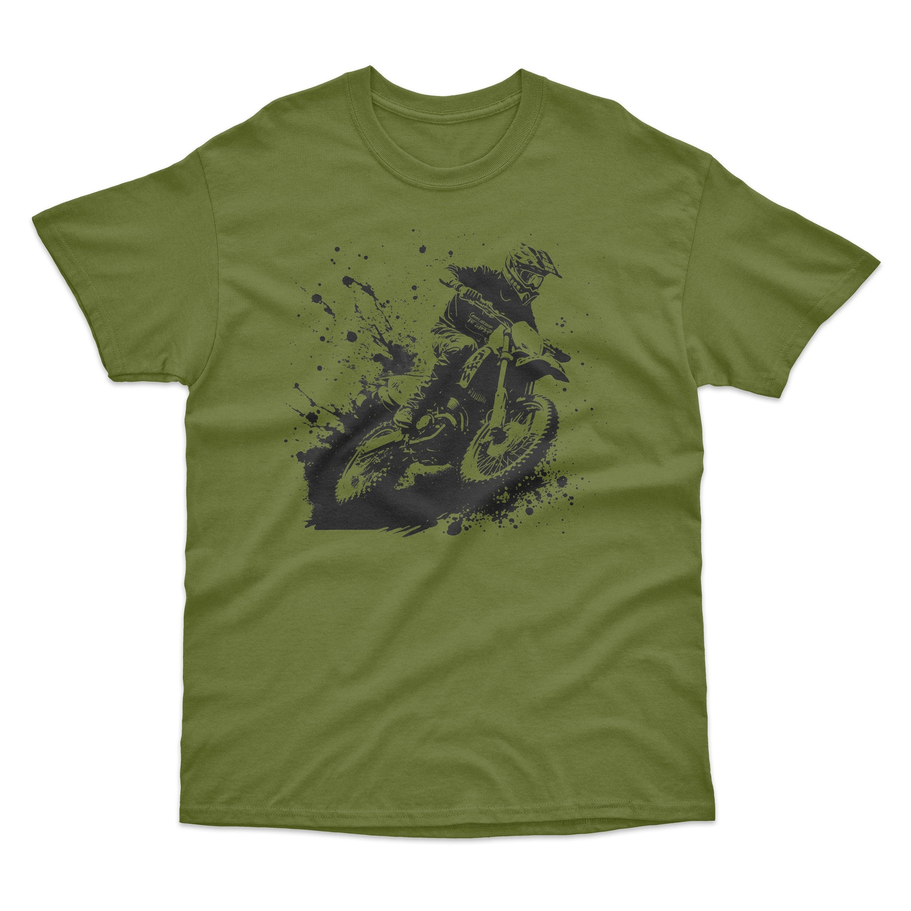 Bad Zebedee Bad Zebedee Men's Dirt Bike Rider T-Shirt in Khaki - 1