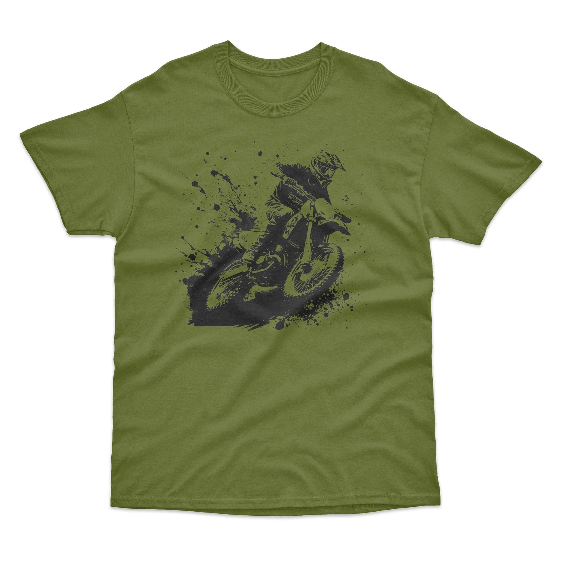 Bad Zebedee Bad Zebedee Men's Dirt Bike Rider T-Shirt in Khaki