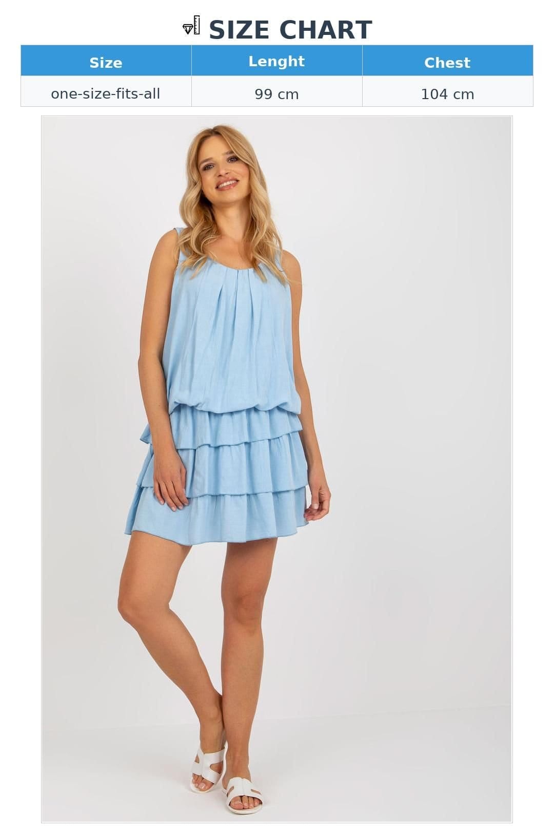 Love Lace Love Lace Women's Sleeveless Summer Ruffle Dress with Elastic Waist in Blue - 4