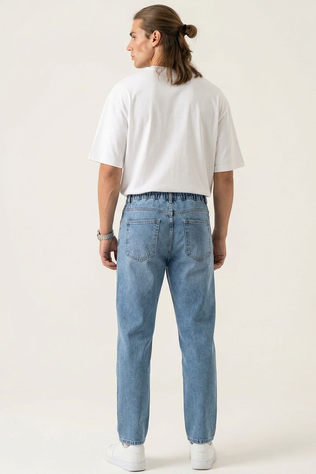 Big Dart Big Dart Men's Relaxed Fit Denim Pants in Mid Blue - 4