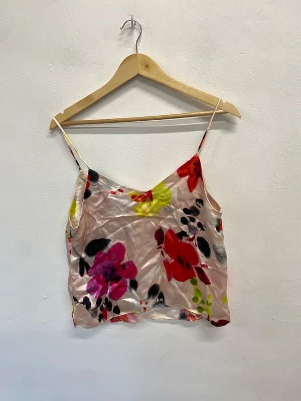 Topshop Gorgeous topshop multicolor floral pastel cami top satin UK 12 GM143