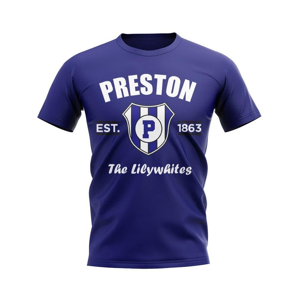 Preston Preston Men's Personalised Established Football T-Shirt in Navy