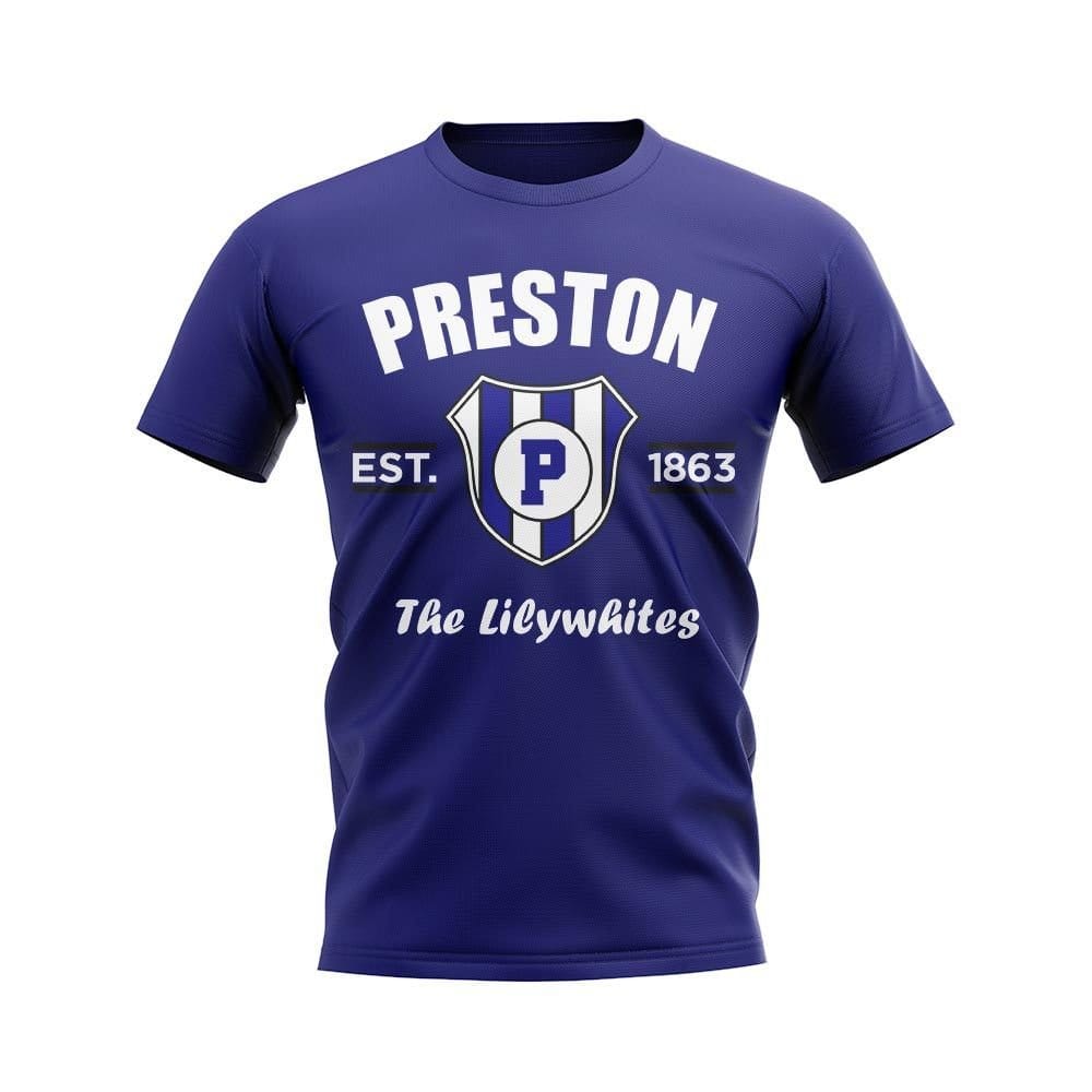 Preston Preston Men's Personalised Established Football T-Shirt in Navy - 1