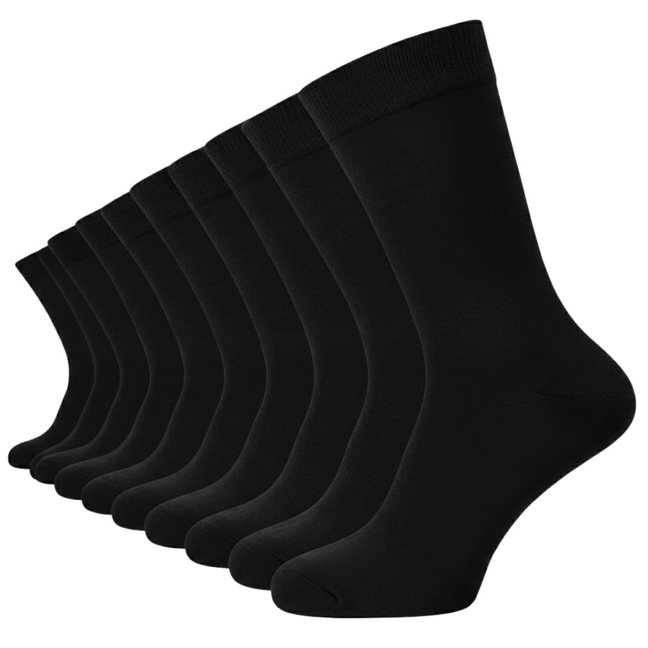 Britwear Britwear Men's 12 Pack Cotton Blend Plain Black Socks