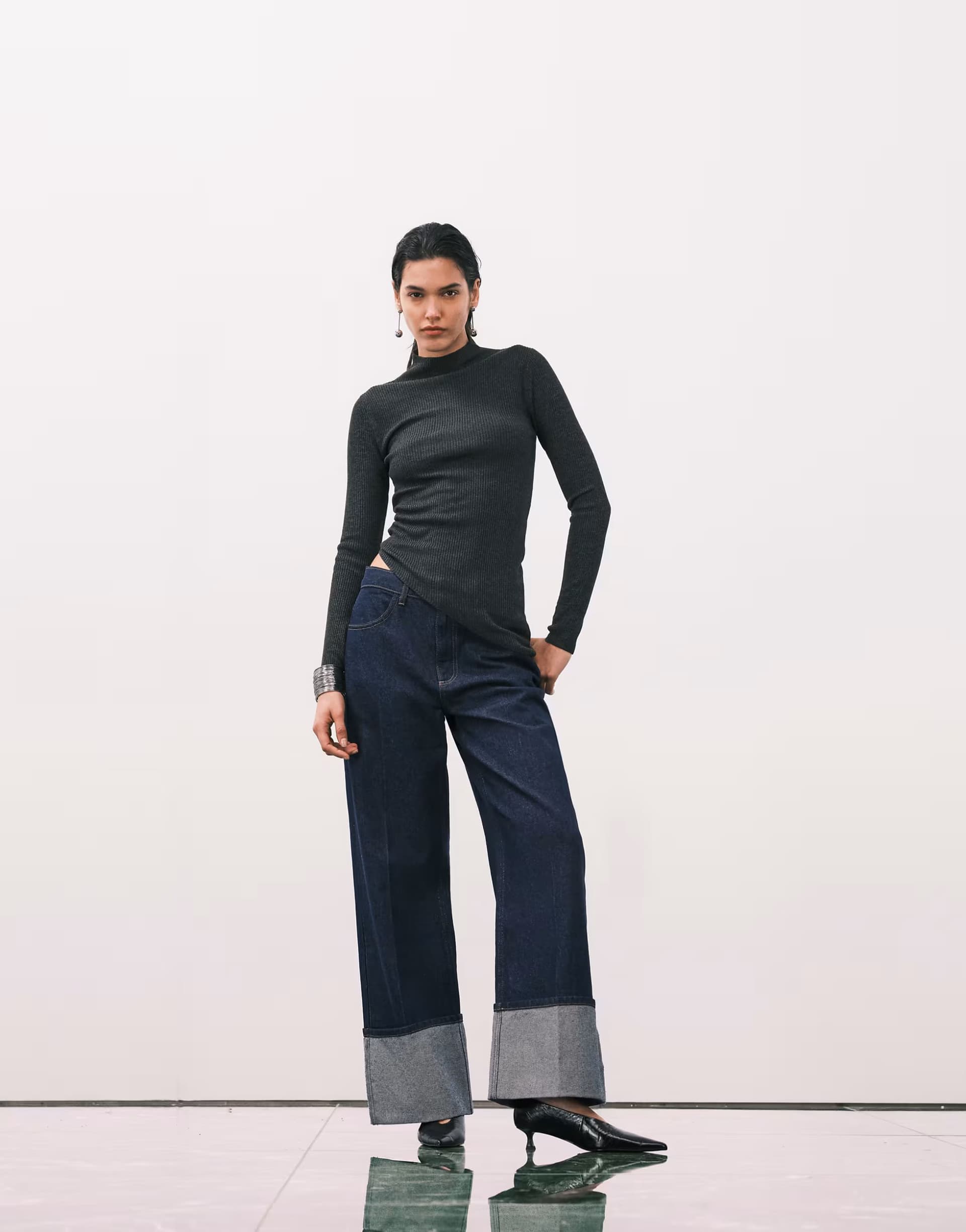 ASOS ASOS DESIGN deep turn up jean in indigo