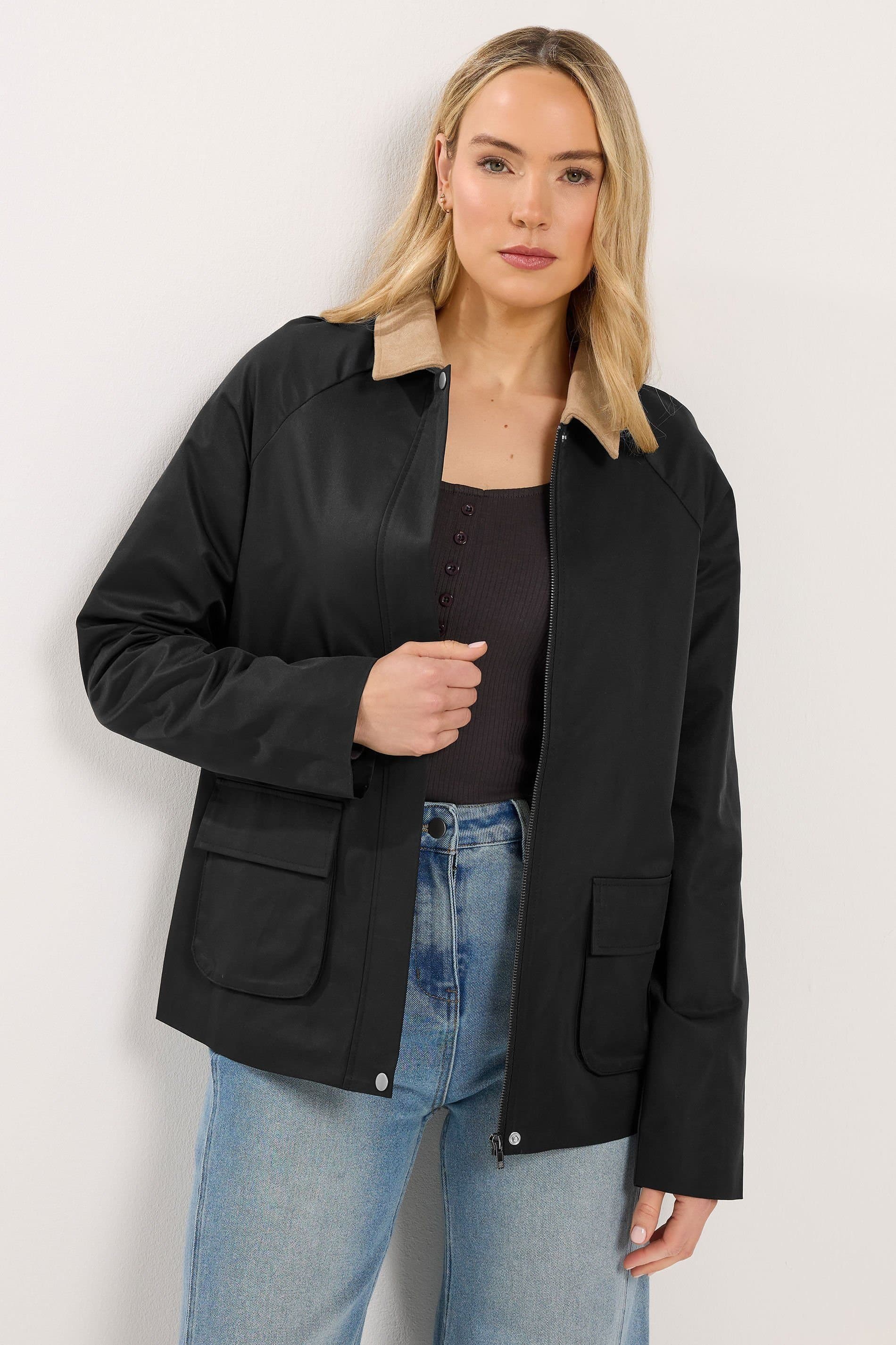 Long Tall Sally Long Tall Sally Women's Tall Cord Collar Jacket in Black