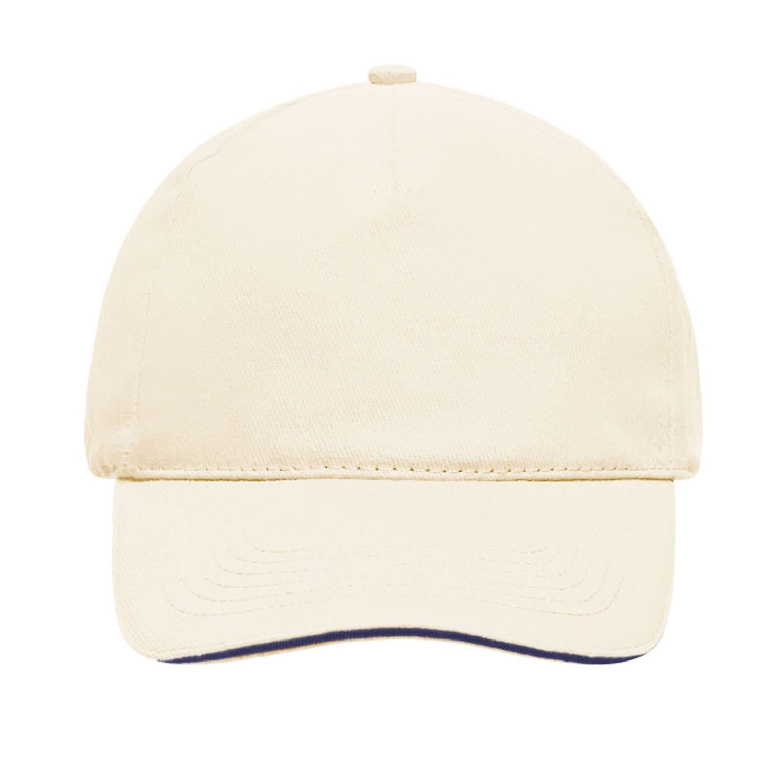 Myrtle Beach Myrtle Beach Men's 5 Panel Sandwich Peak Baseball Cap in Natural