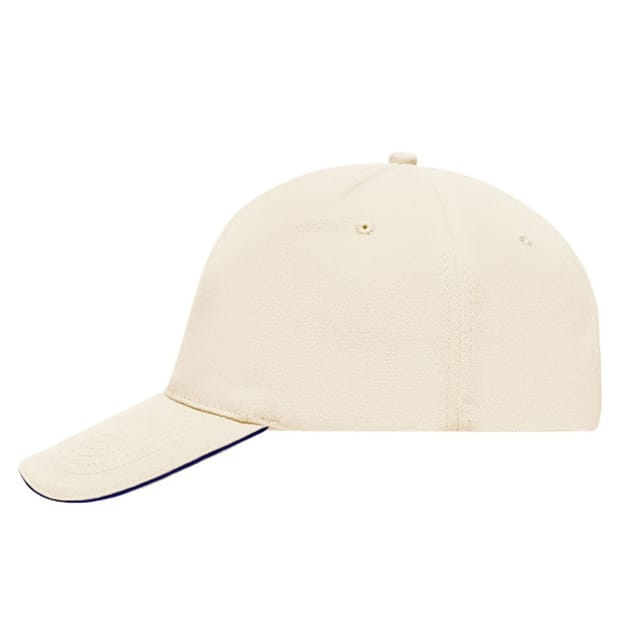Myrtle Beach Myrtle Beach Men's 5 Panel Sandwich Peak Baseball Cap in Natural - 3