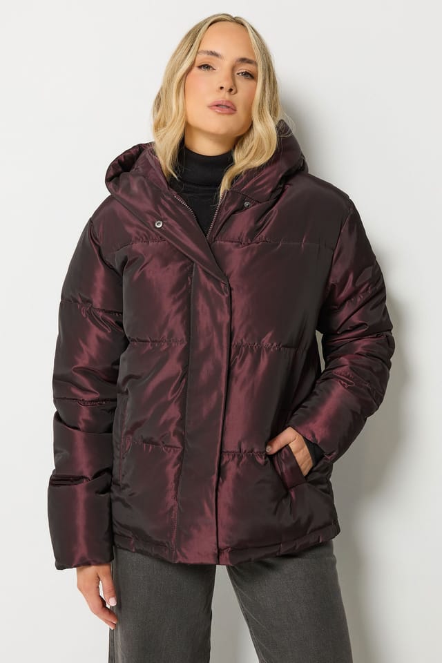 Long Tall Sally Long Tall Sally Women's Tall Padded Coat in Dark Red - 3