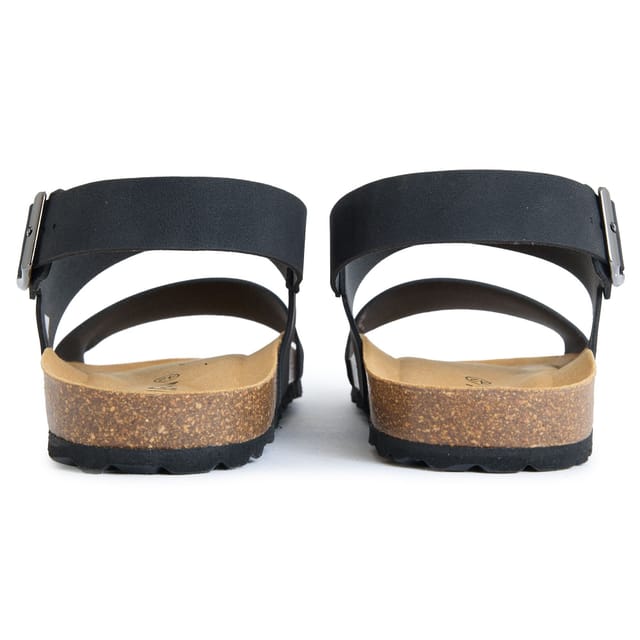V.GAN V.GAN Men's Papaya Comfort Footbed Sandals in Black - 3
