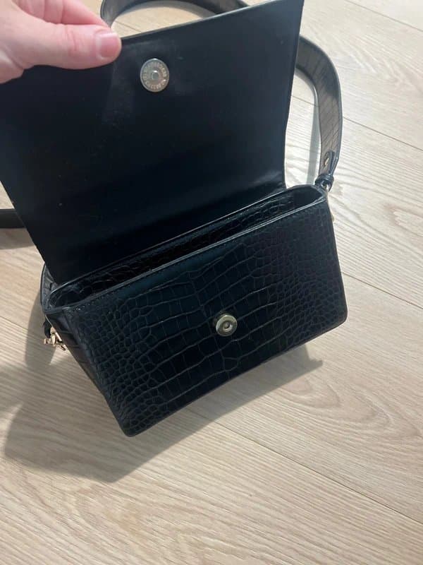 ASOS Black faux crocodile leather bag
