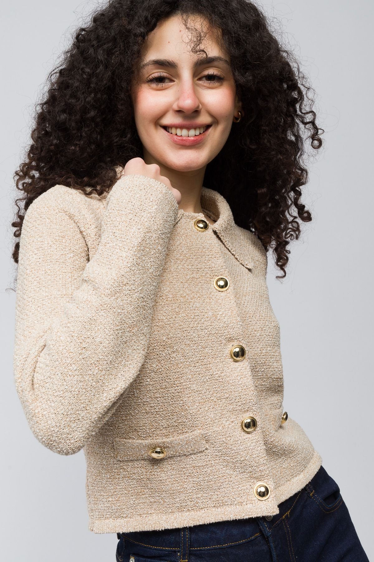 Dexia Dexia Women's Stylish & Versatile Beige Cardigan - 3