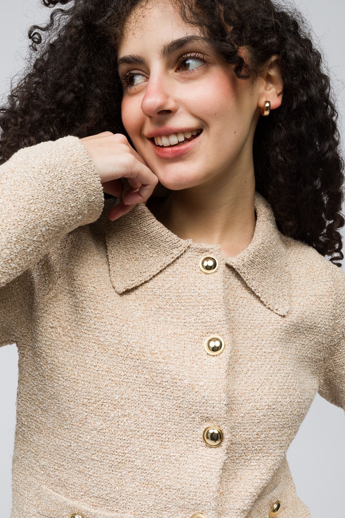 Dexia Dexia Women's Stylish & Versatile Beige Cardigan - 4