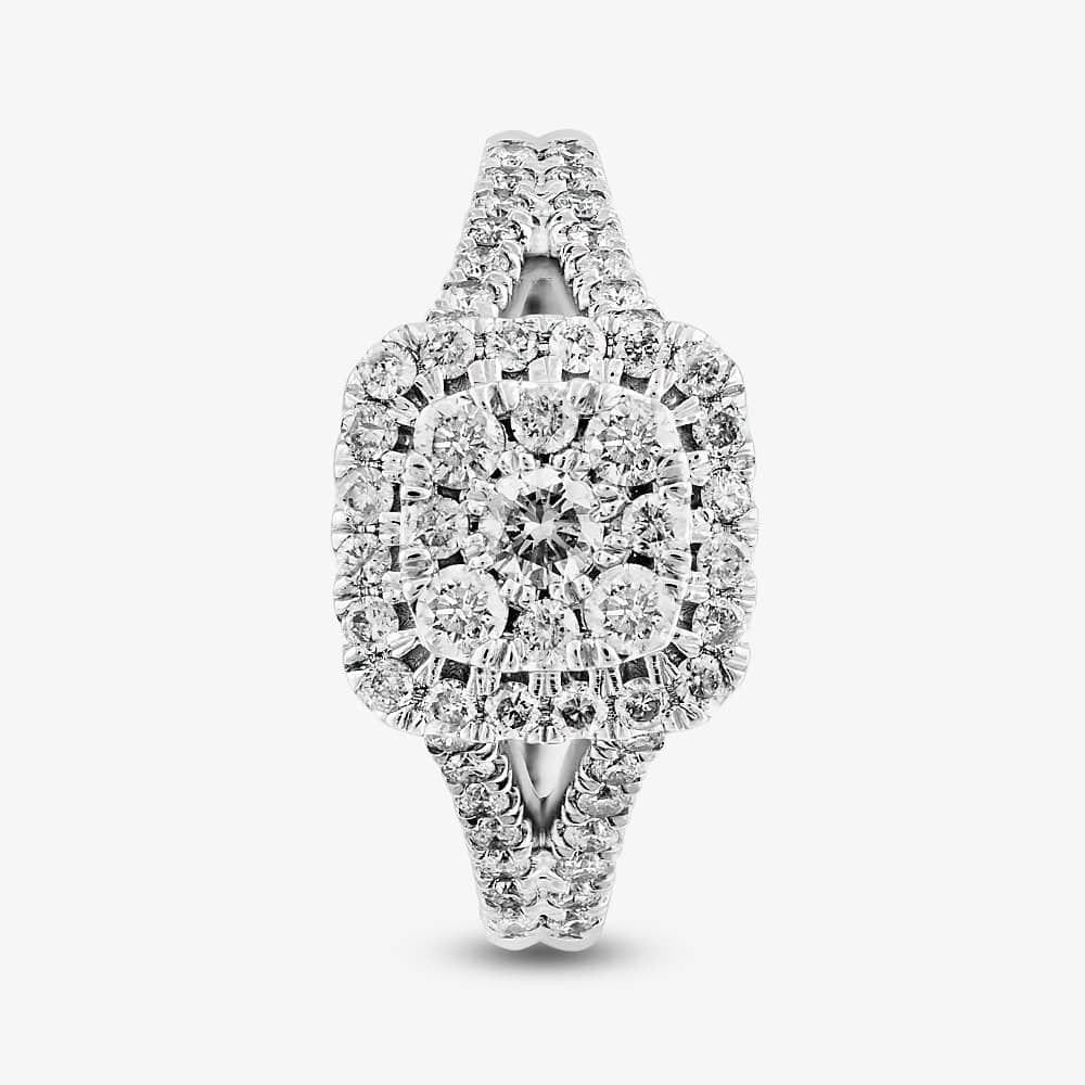 T.H.Baker T.H.Baker Women's 9ct White Gold 0.50ct Diamond Bridge Accent Ring in Silver - 4