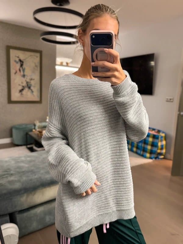 ASOS ASOS grey ribbed knit oversized jumper