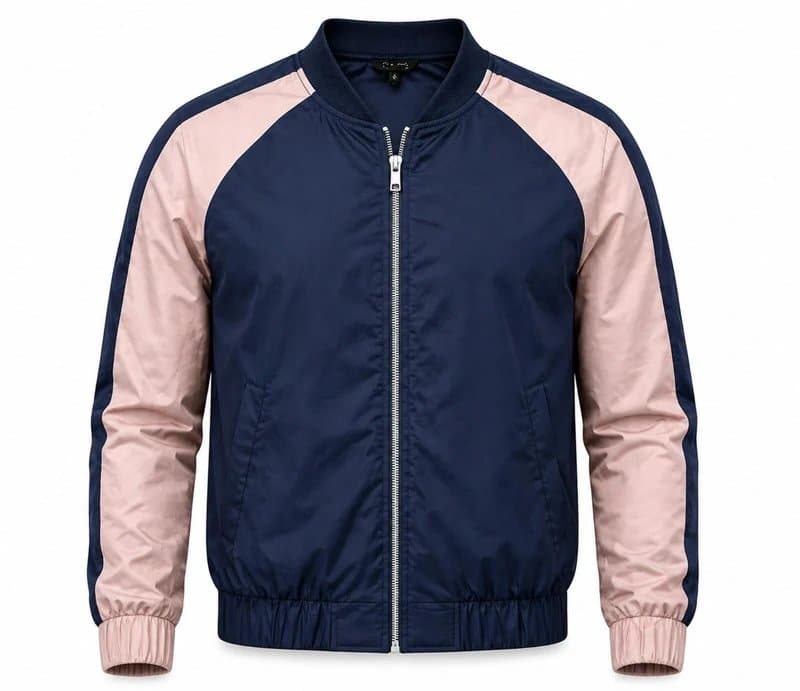 New Look New Look Navy Pink Satin Bomber Jacket UK 10 Lightweight Spring