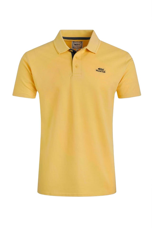 Weird Fish Weird Fish Men's Miles Pique Polo Shirt in Lemon - 2