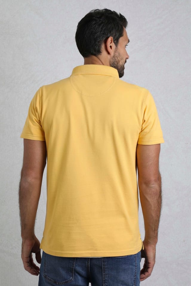Weird Fish Weird Fish Men's Miles Pique Polo Shirt in Lemon - 3