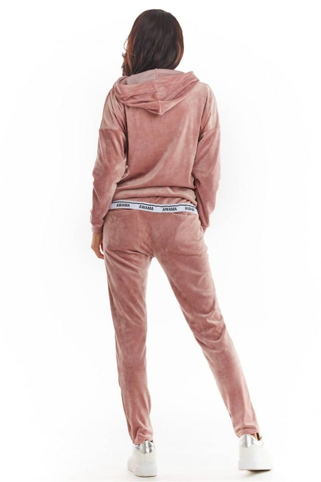 Love Lace Love Lace Women's Velour Tracksuit Trousers with Pockets Style 149785 in Pink - 3