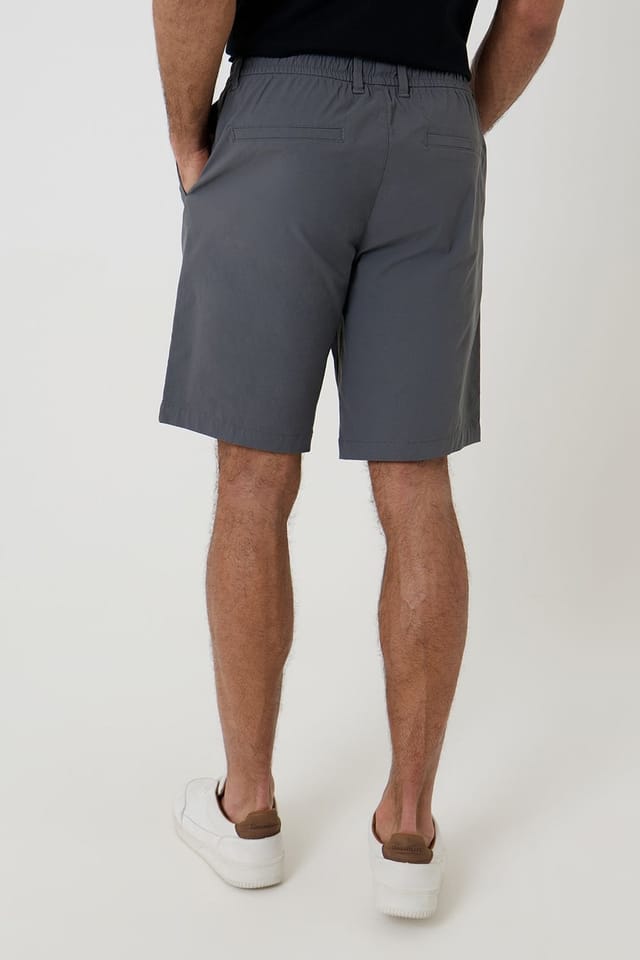 Threadbare Threadbare Men's Elasticated Waist Stretch Chino Shorts in Charcoal - 2