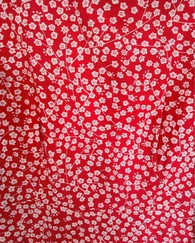 Never Fully Dressed Never Fully Dressed Red Floral Dress (12) elasticated cuffs, small flowers, NFD, casual