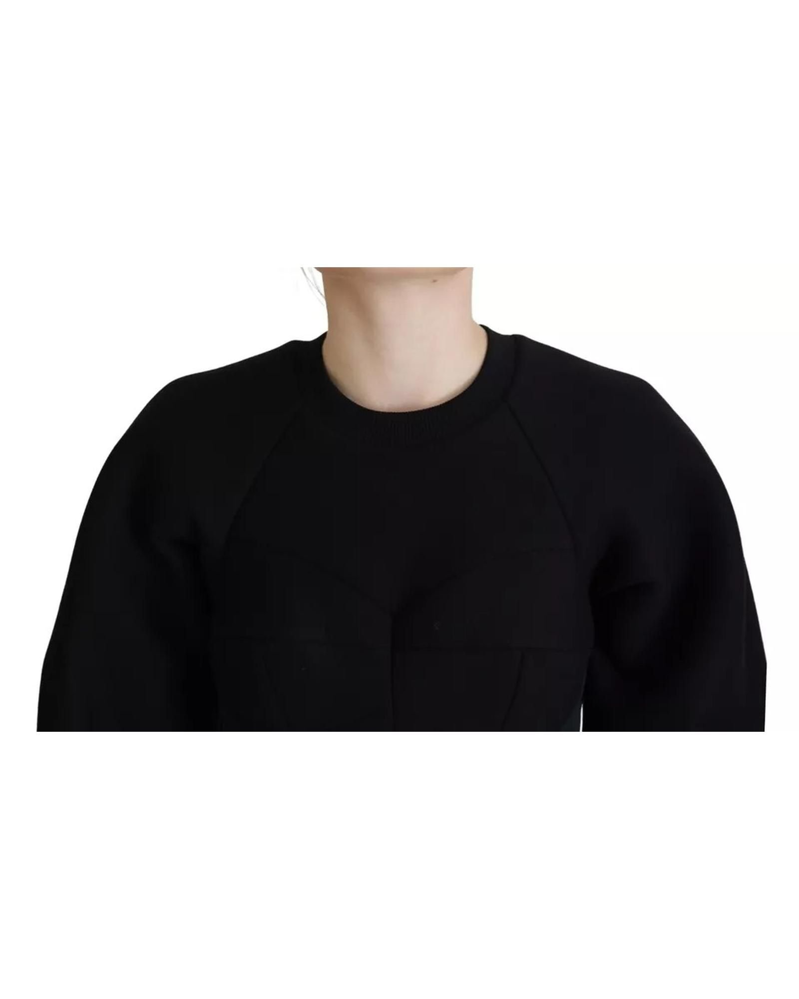 Dolce & Gabbana Dolce & Gabbana Women's Black Cotton Long Sleeves A-line Mini Dress - 2