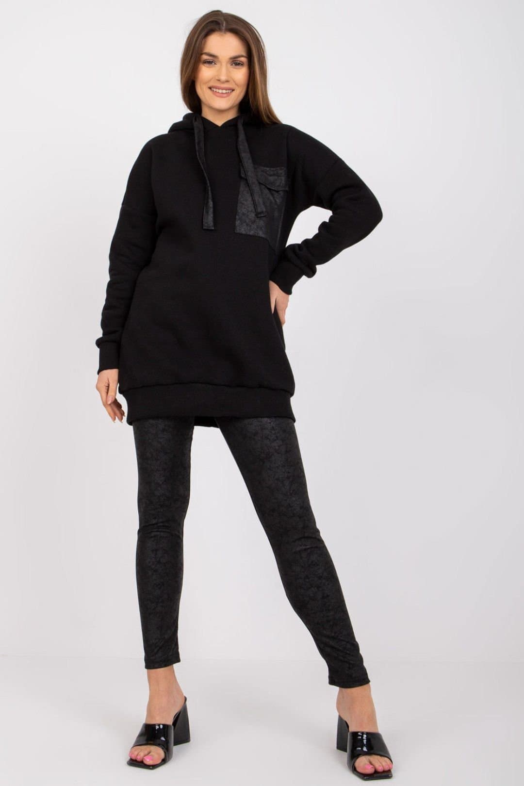 Love Lace Love Lace Women's Hooded Sweatshirt & Leggings Set in Black
