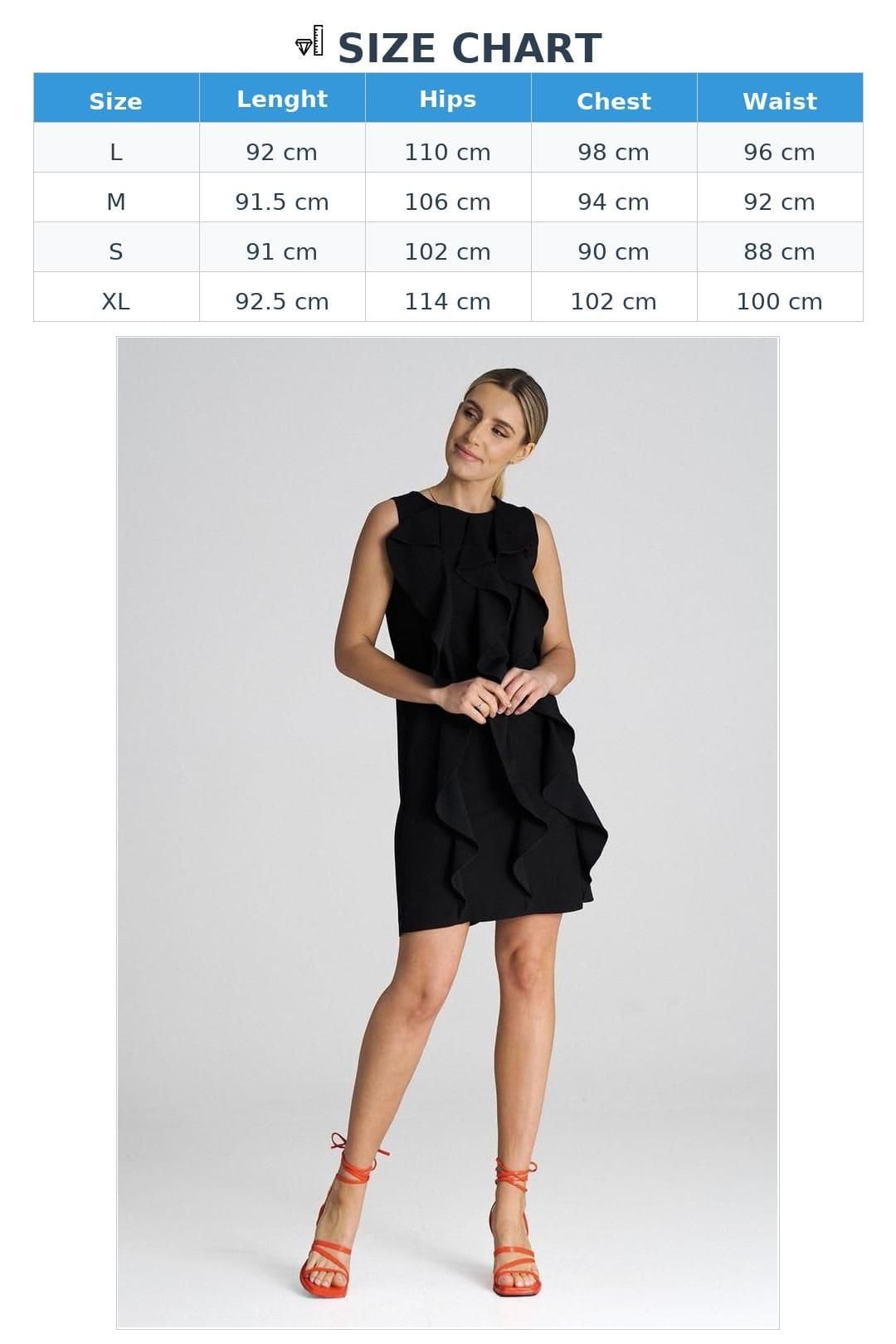 Love Lace Love Lace Women's Sleeveless Trapeze Dress With Vertical Ruffles in Black - 4