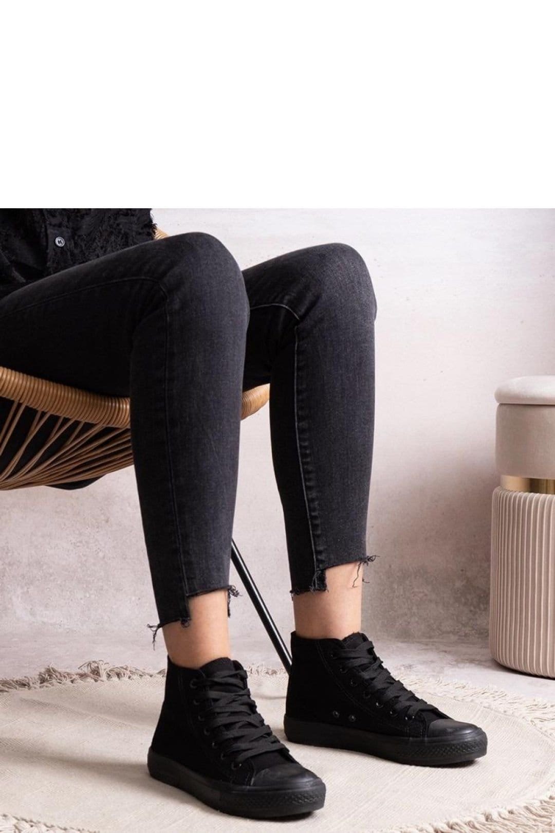 Love Lace Love Lace Women's Rafife High Top Sneakers with Laced Closure & Rubber Sole in Black - 4