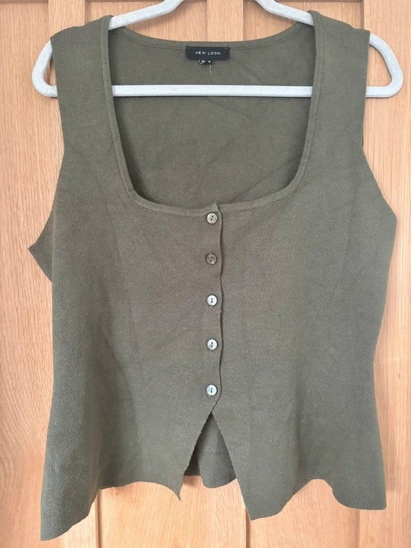 New Look Khaki Sleeveless Top