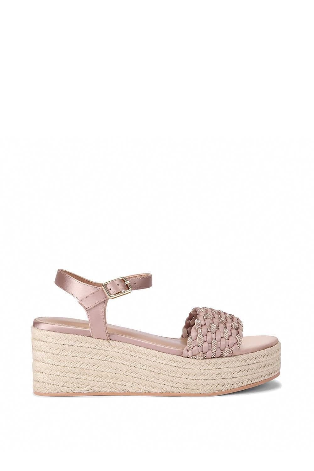 Carvela Carvela Women's 'Treccia Flatform' Fabric Sandals in Pale Pink