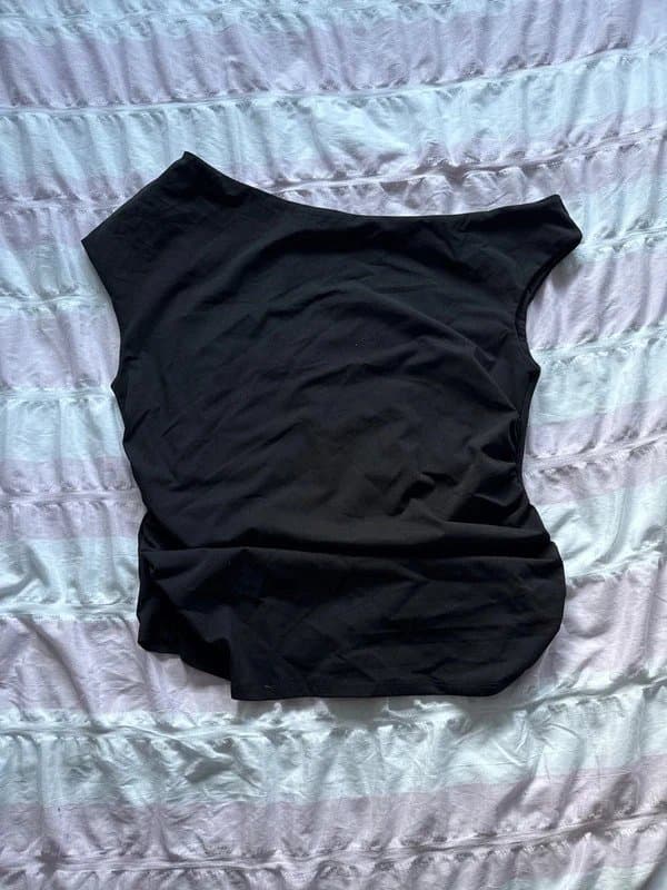 ASOS Design black ruched top