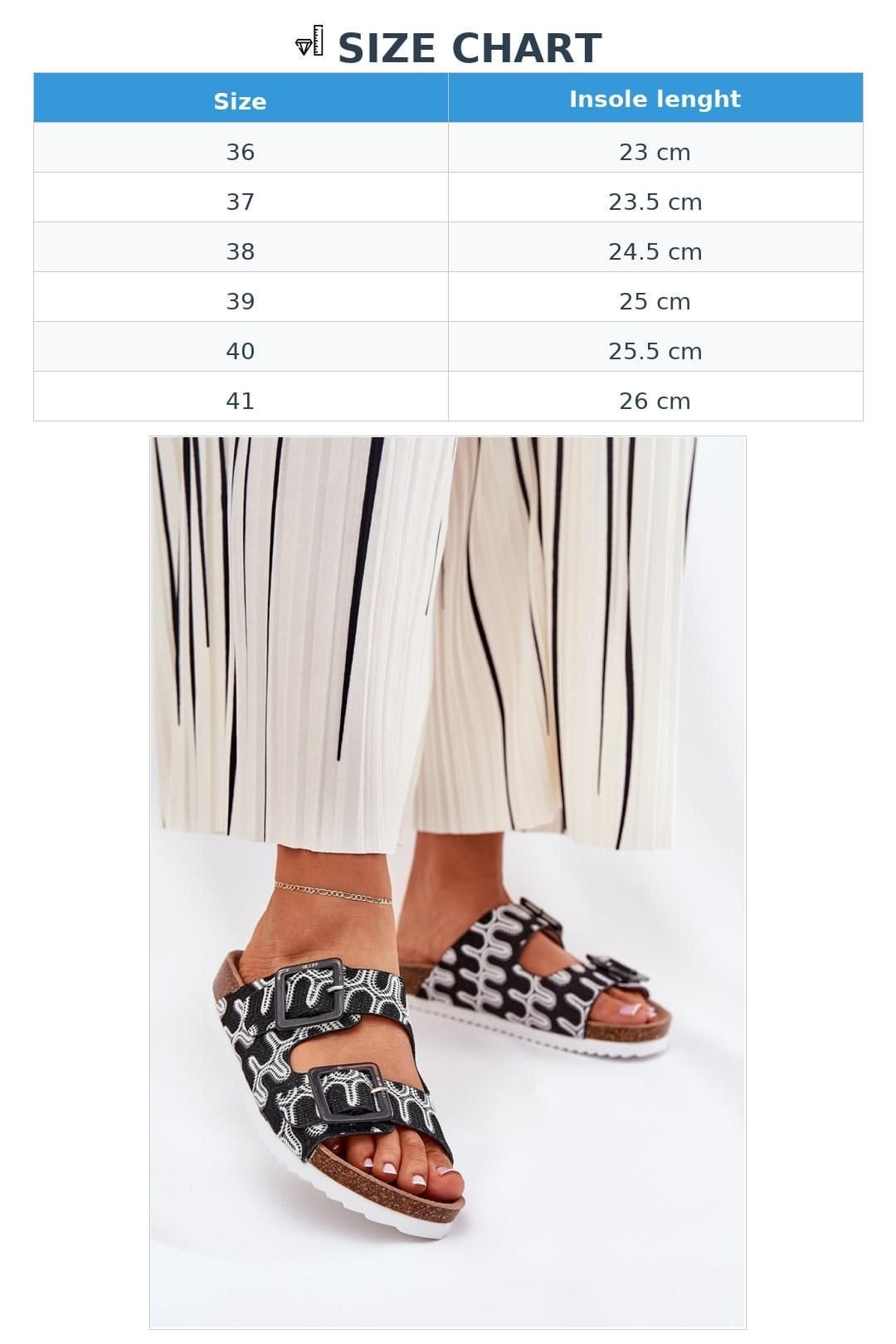 Love Lace Love Lace Women's Patterned Cork Platform Slippers with Sequin Buckle Straps in Black - 4