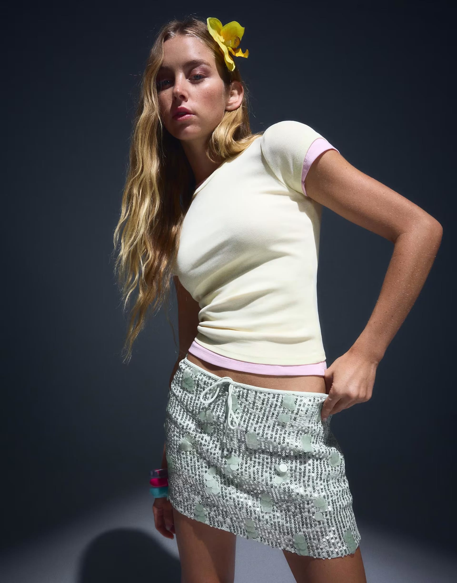 ASOS Green Sequin Mini Skirt