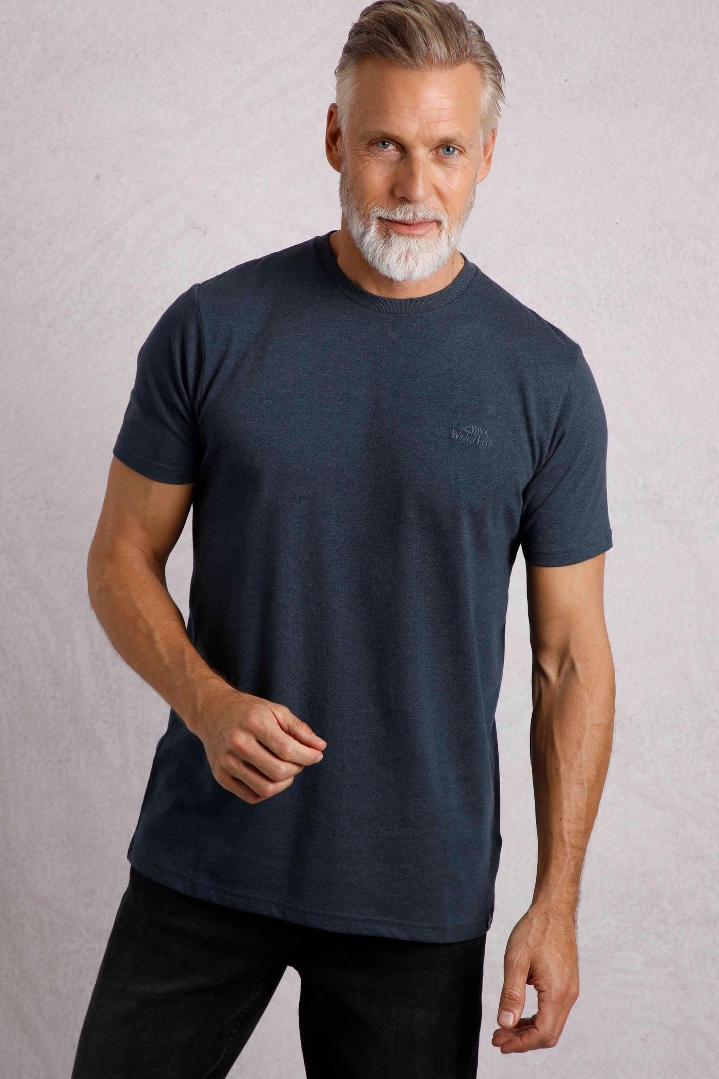 Weird Fish Weird Fish Men's Hooked Branded T-Shirt in Navy - 4