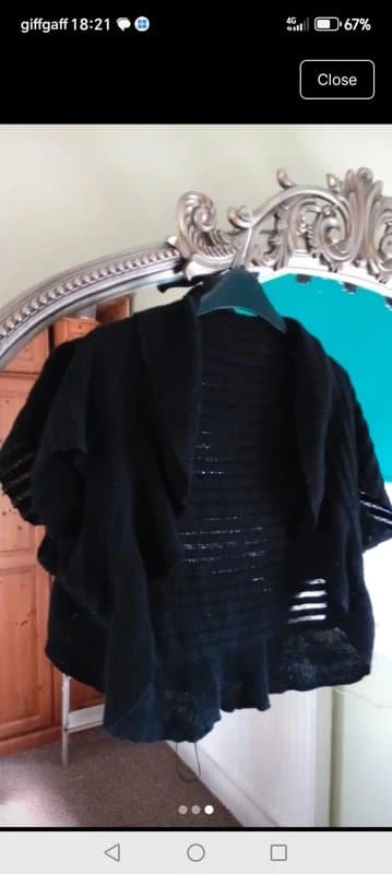 Per Una Ladies per una m&s bolero size medium black crochet knitted cover up shrug