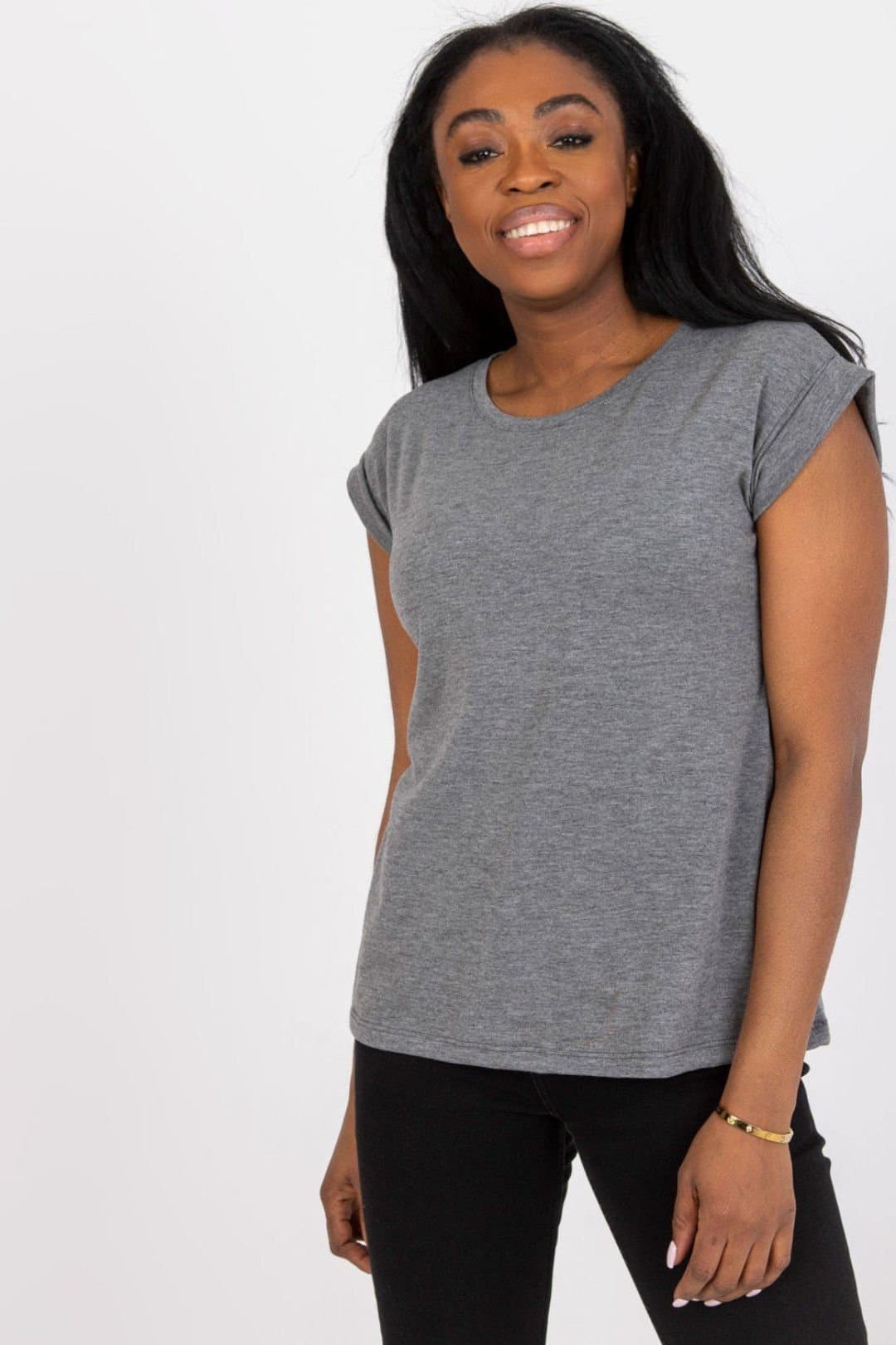 Love Lace Love Lace Women's Straight Cut Short Sleeve T-Shirt for Everyday in Grey
