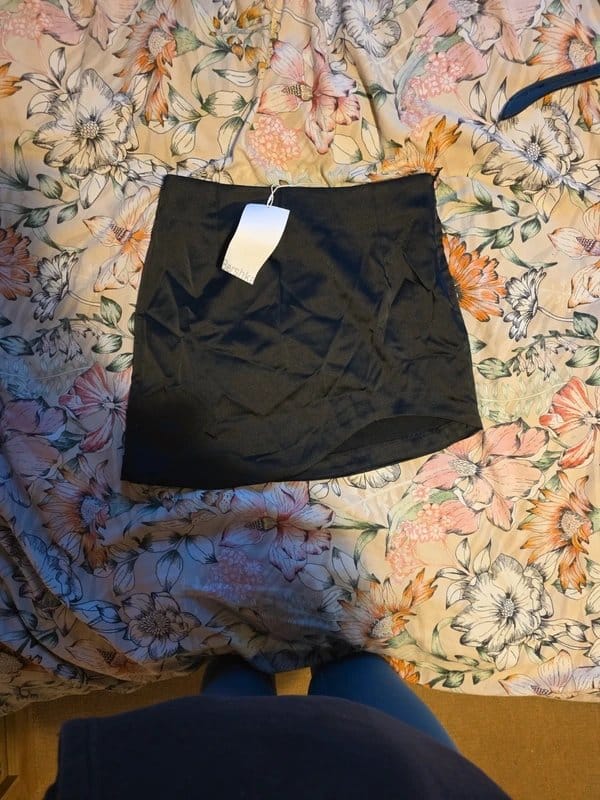 Bershka Black Silk Slinky Mini Skirt - New with Tags