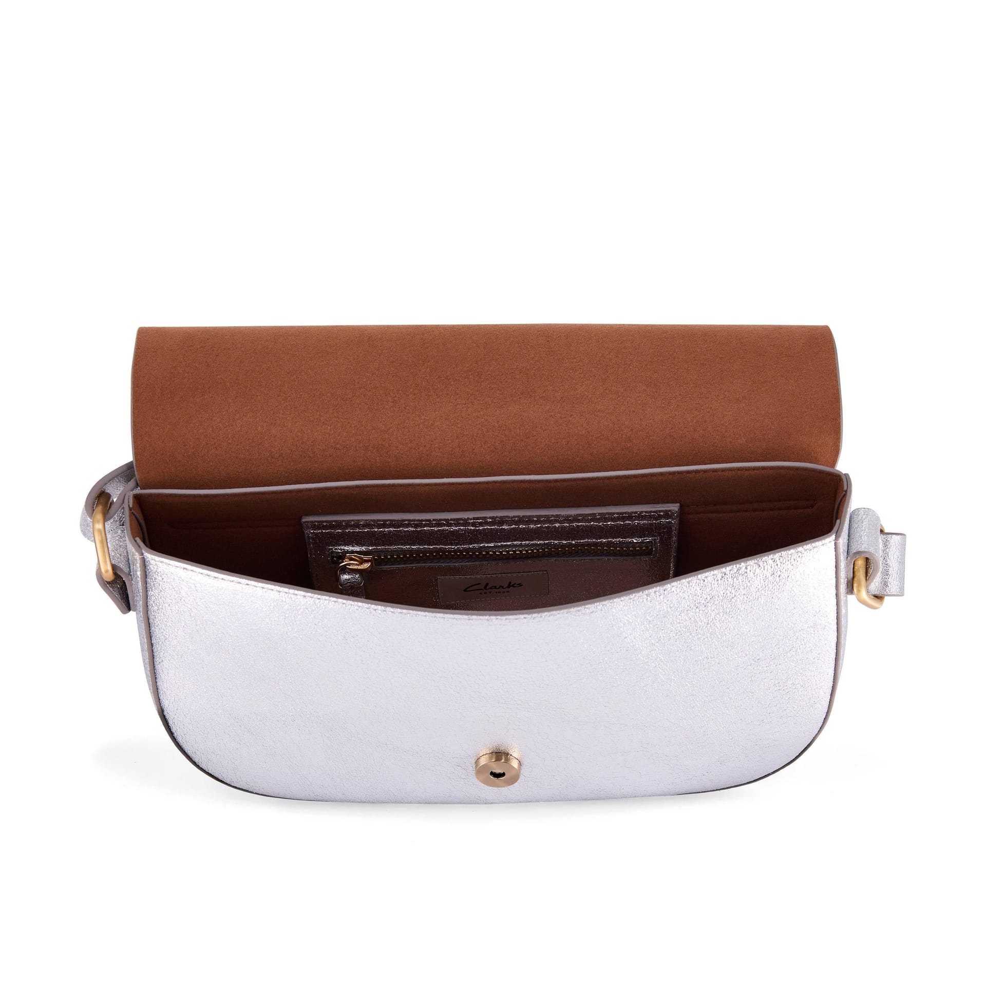 Clarks Clarks Women's Baguette Dress Silver Leather Shoulder Bag - 4