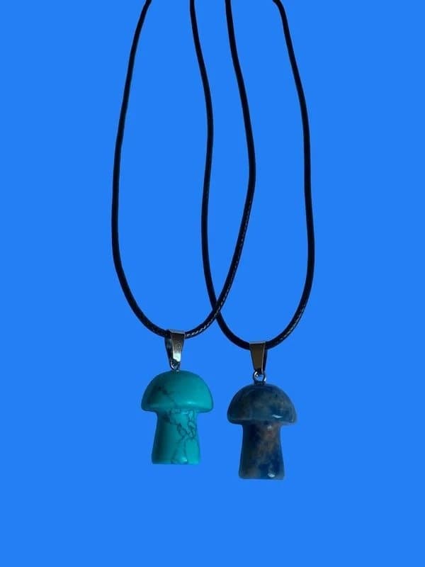 Crystal 2 crystal mushroom pendants